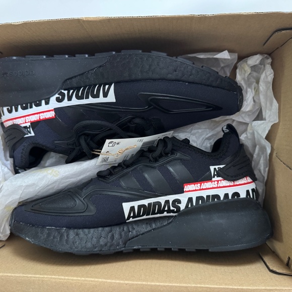 Addidas ZX 2K Boost J Black Boys size 5 NWT original box - Picture 5 of 6